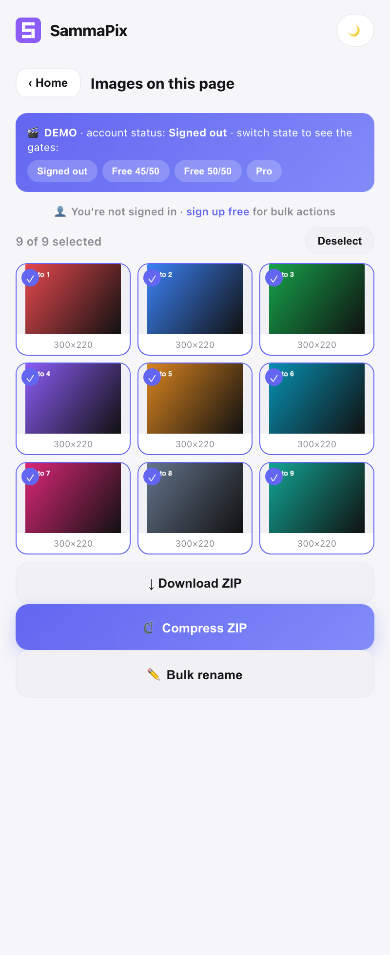 Grab and act on every image of a page