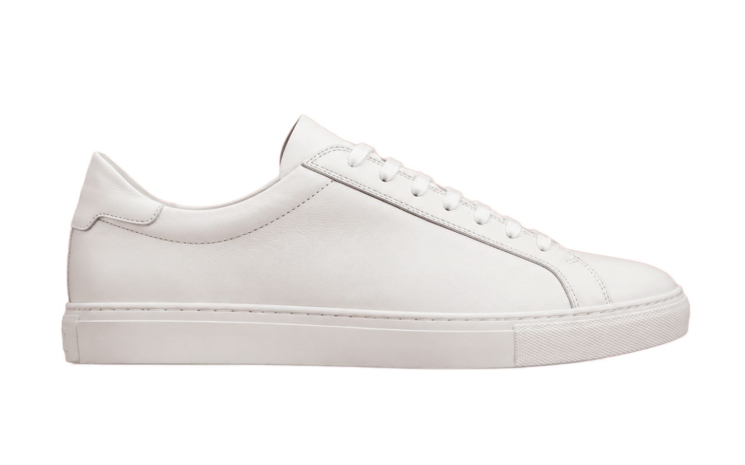 White sneaker product photo with transparent PNG background after AI background removal